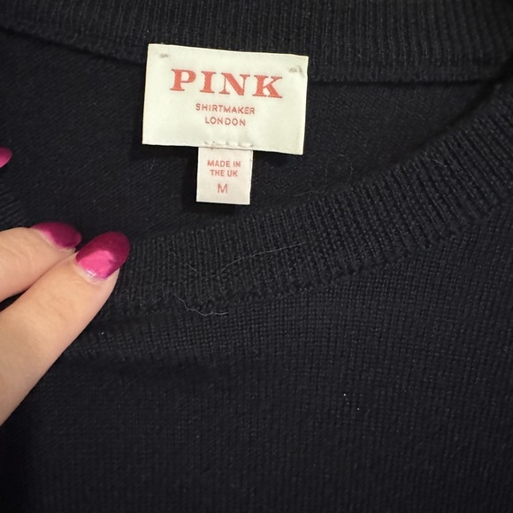 Thomas Pink Classic Men's Dark Blue Crewneck Sweater size Medium - Picture 3 of 6